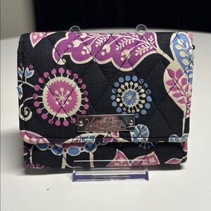 Vera Bradley Black and Purple Quilted Wallet